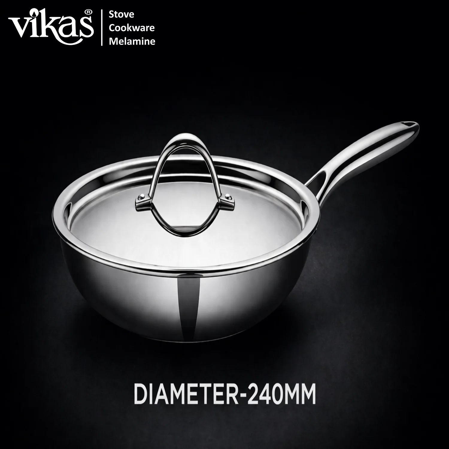 Vikas Triply Frypan with Lid Heavy Duty Cooking Frypan - Image 3