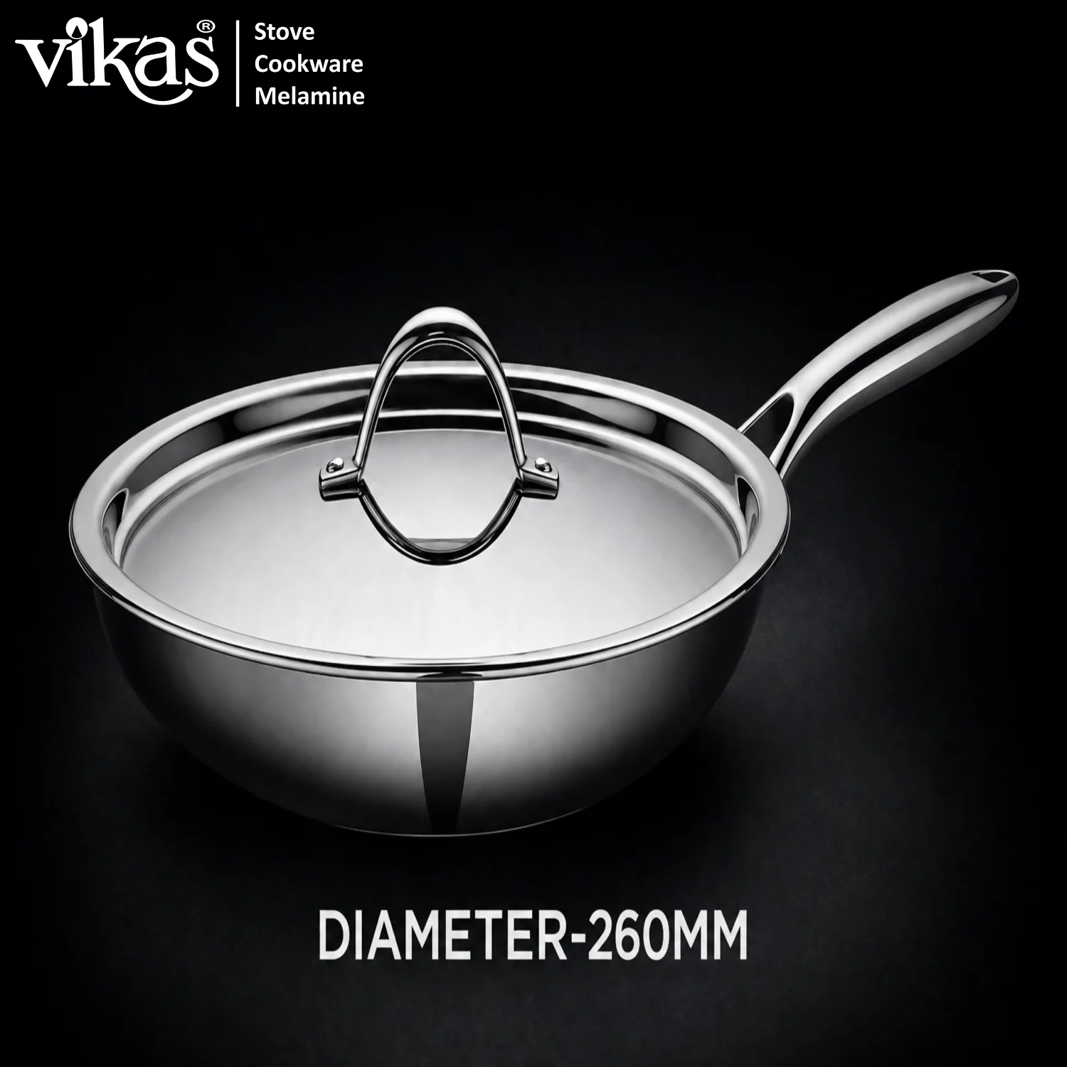 Vikas Triply Frypan with Lid Heavy Duty Cooking Frypan - Image 4