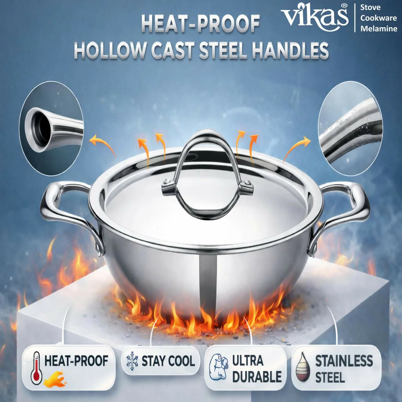 Vikas Triply Kadai with Lid Heavy Duty Cooking Kadai - Image 12
