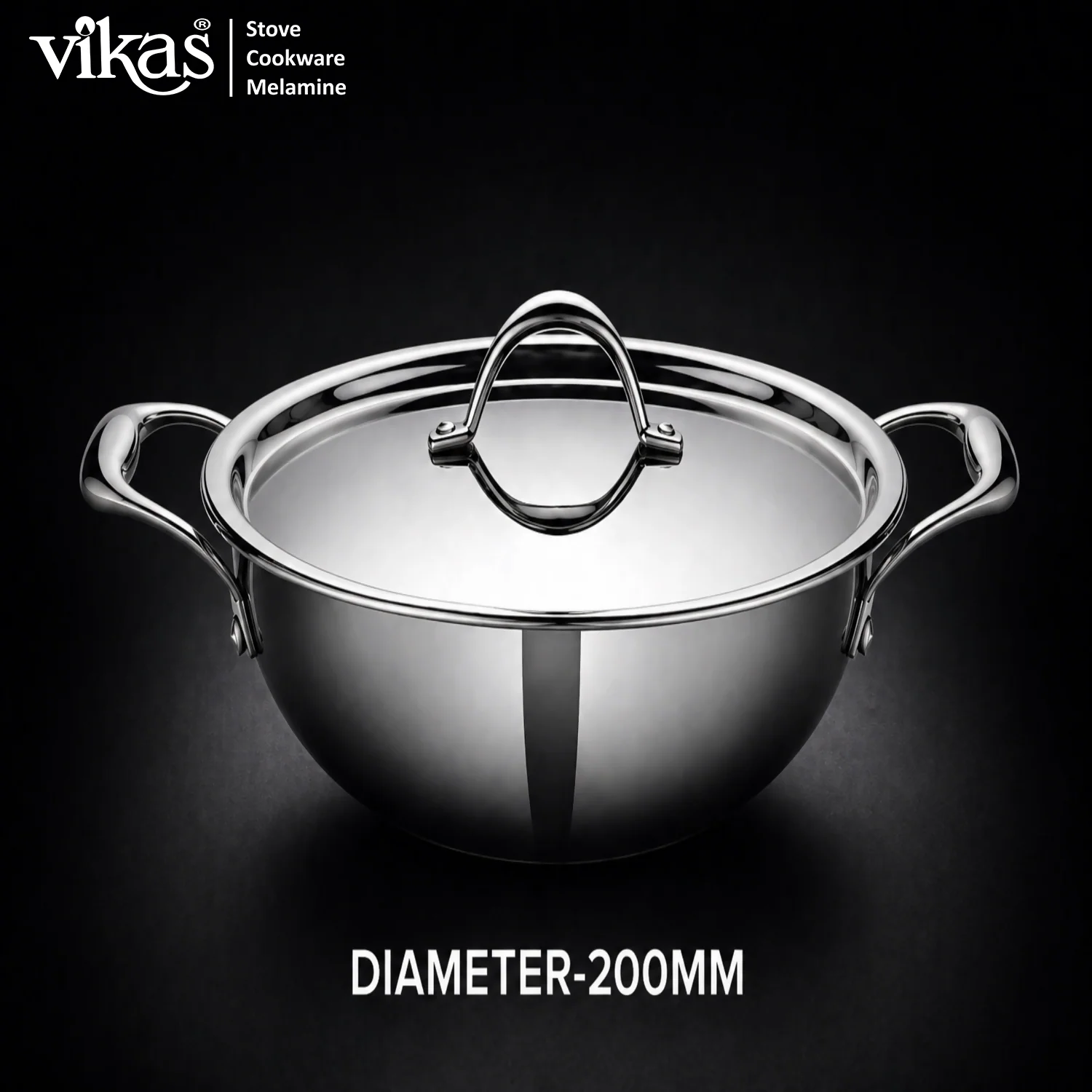 Vikas Triply Kadai with Lid Heavy Duty Cooking Kadai - Image 3