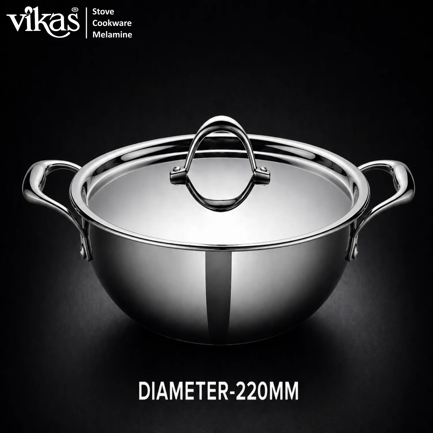 Vikas Triply Kadai with Lid Heavy Duty Cooking Kadai - Image 4