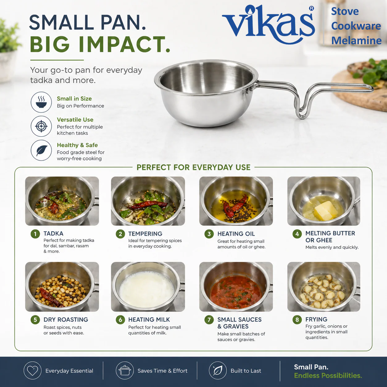 Vikas Tadkapan with Aluminium Core - Diameter, Durable & Easy to Clean - Image 2