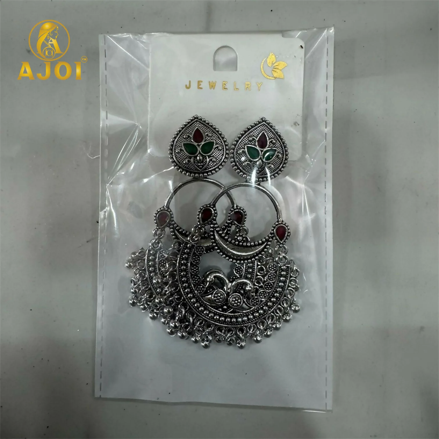 Vintage Peacock Inspired Oxidised Silver Earrings for Woman And Girls. - Image 5