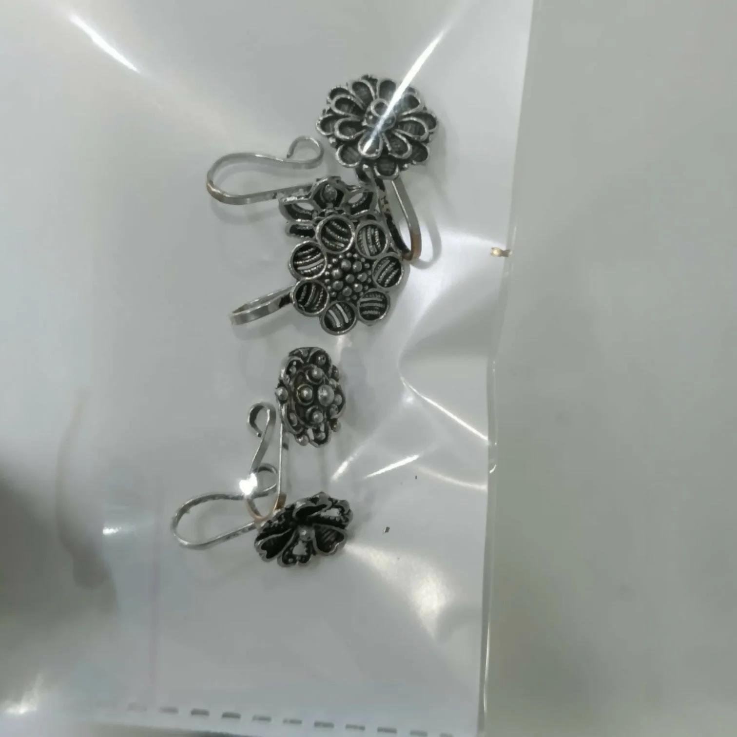 Vintage Style Oxidized Flower Nose Pins for Women & Girls – Set of 5 - Image 4