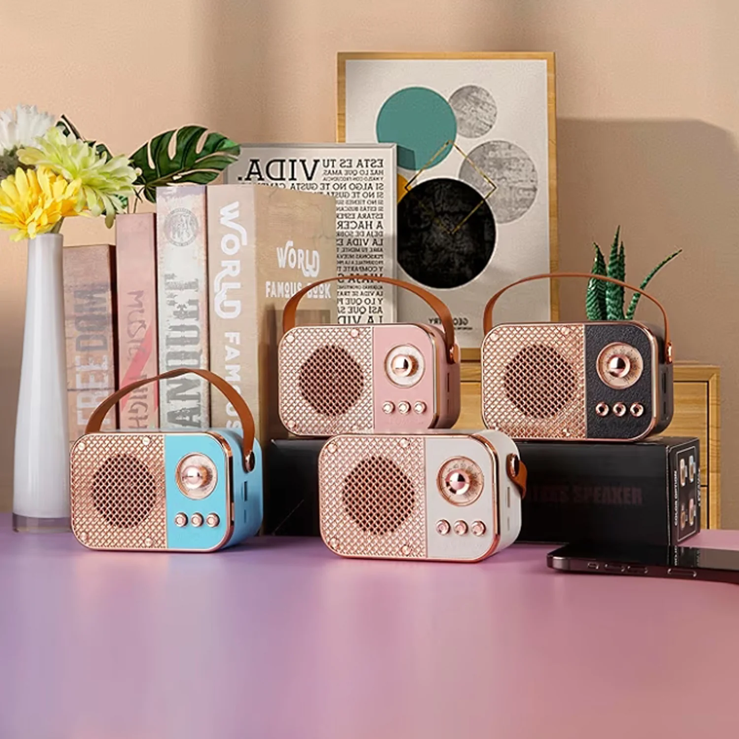 Vintage Style Wireless Portable Speaker with Retro Radio (1 Pc) - Image 8