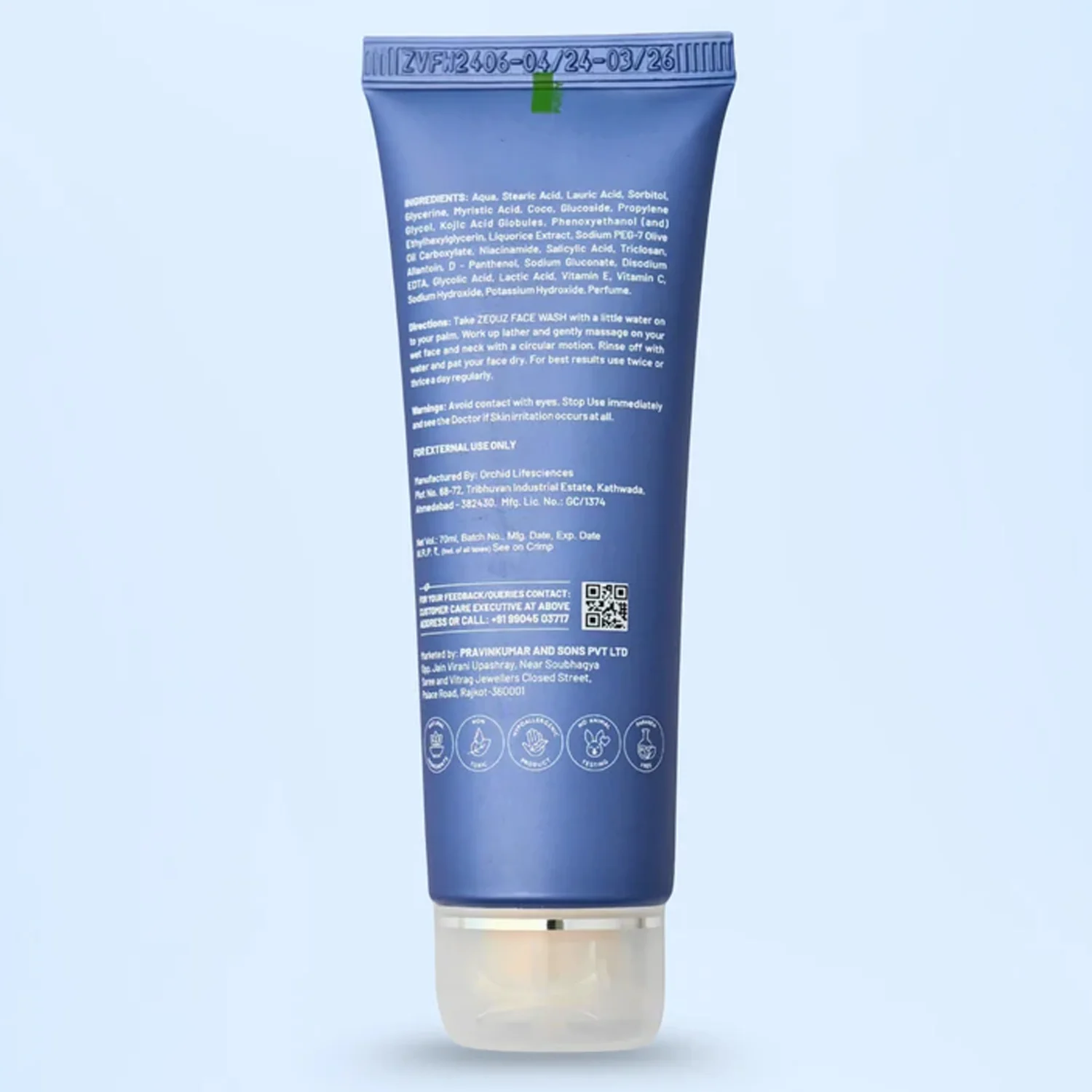 Zequz Vitamin C + E Brightening Face Wash - (1 Pc / 70 ML) - Image 3