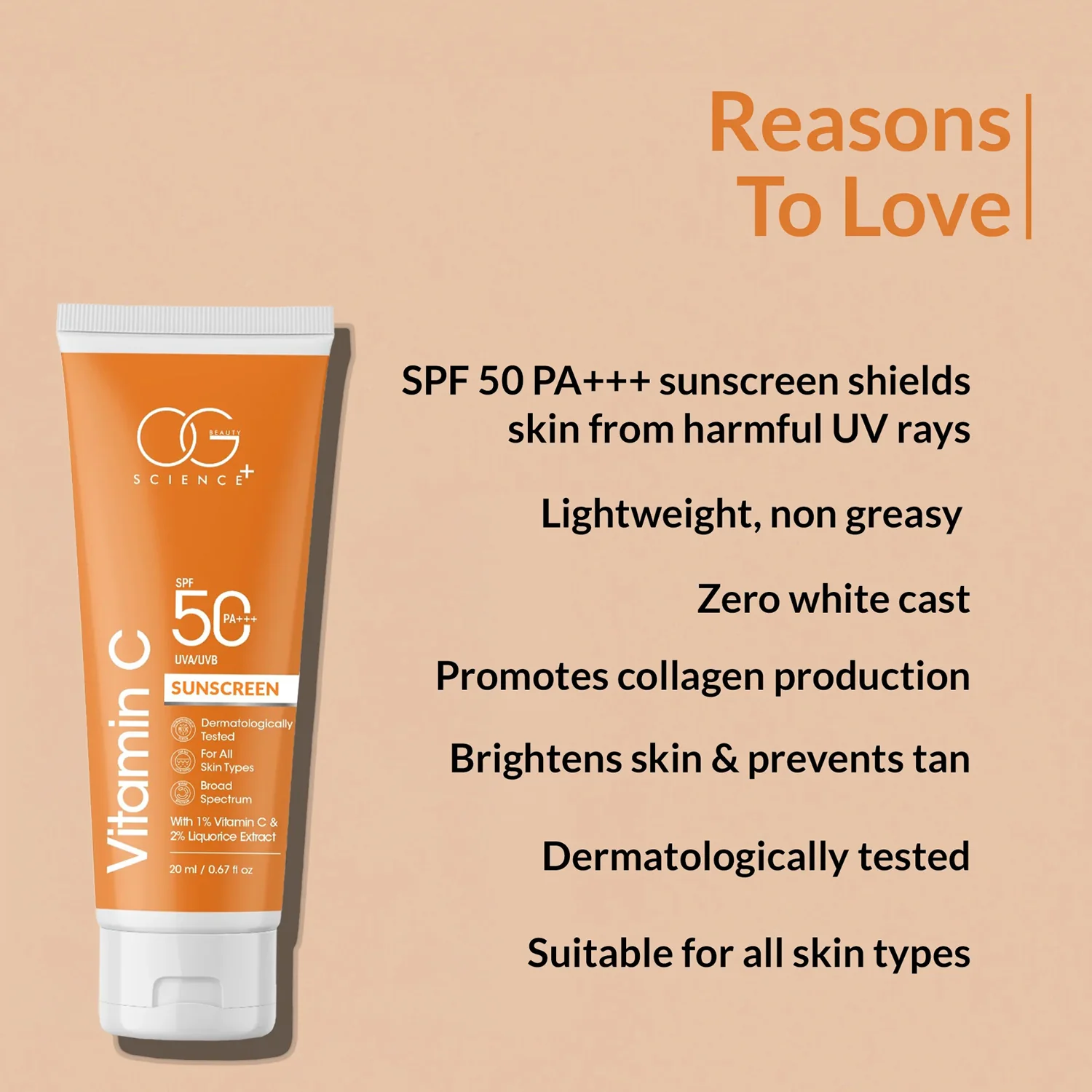 Og beautyVitamin C Sunscreen SPF 50 PA+++ (1 Pc / 20Ml) - Image 7