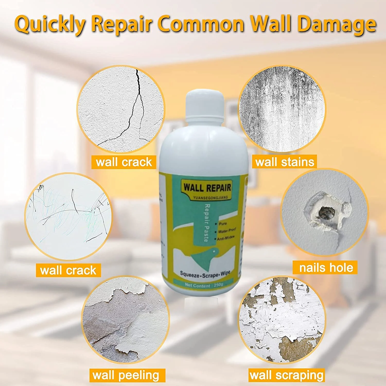 Wall Crack Repair Cream with Scraper - (Set) - Image 4
