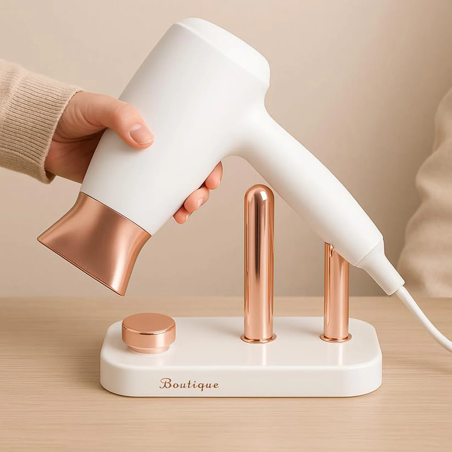 Wall Mount Hair Dryer Holder Stand Heat Resistant Blow Dryer Holder (1 Pc) - Image 4