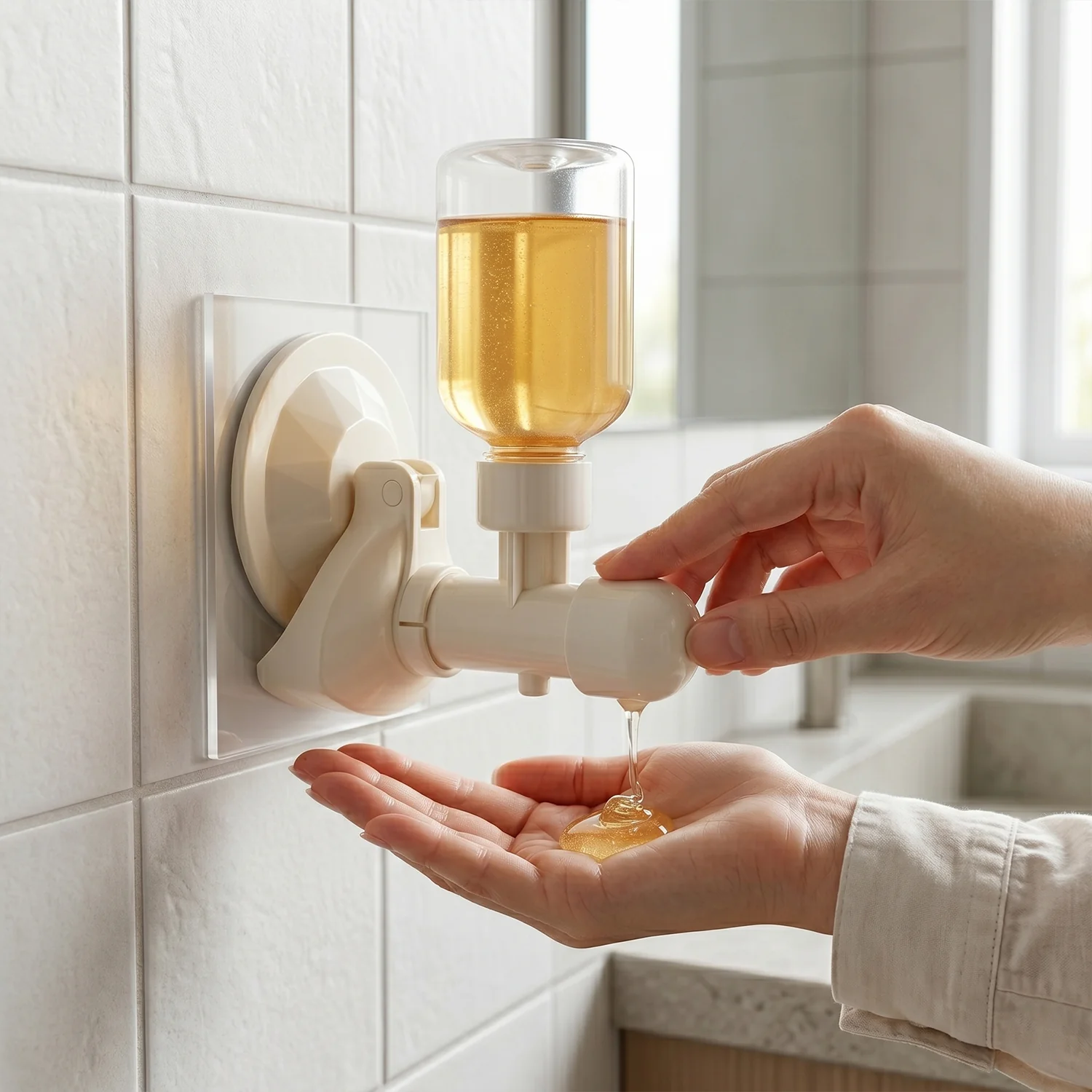 Liquid Soap Dispenser with Suction Cup for Easy Installation, 1 Pc - Image 3
