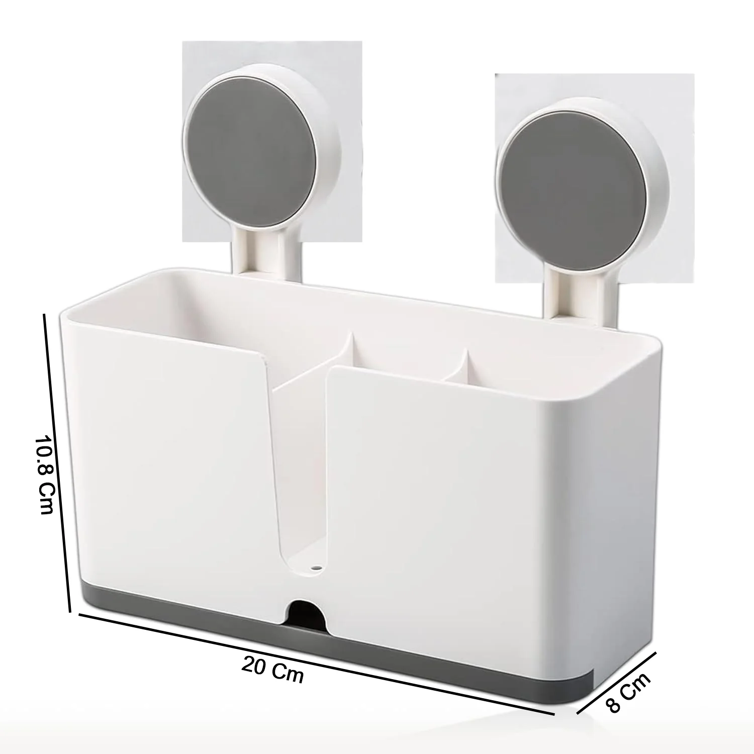 Wall Mounted 3 Compartment Toothbrush Holder with Adhesive Installation (1 Pc) - Image 7