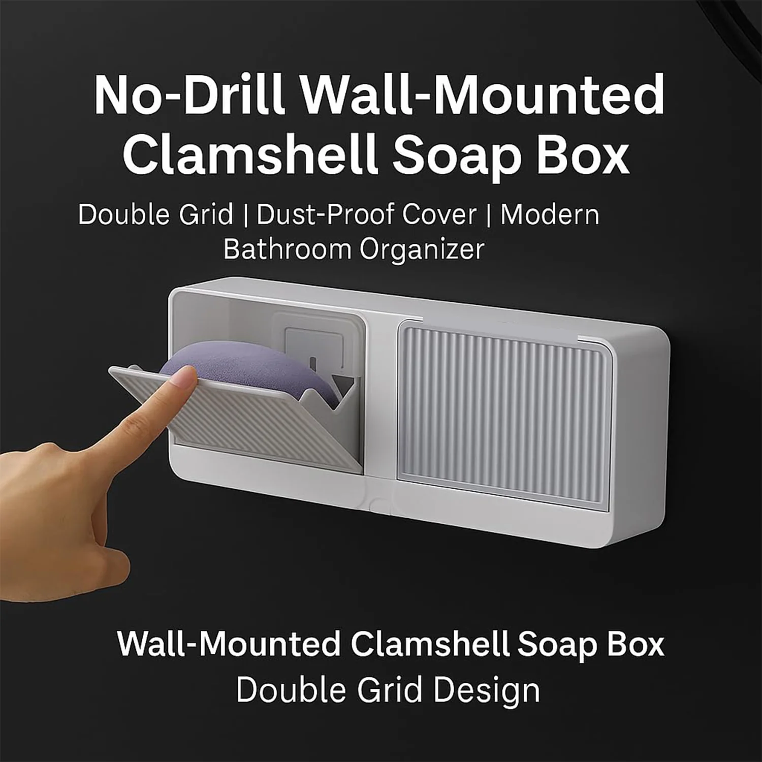 Wall Mounted 4-Compartment Bathroom Storage & Soap Holder - Image 4