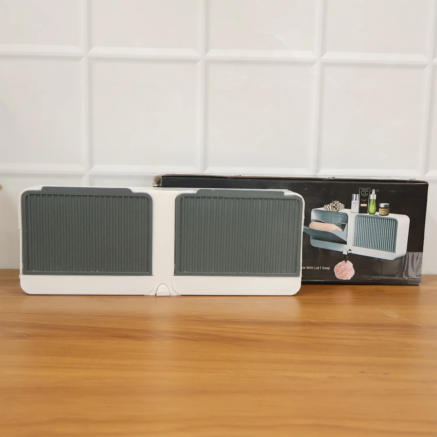 Wall Mounted 4-Compartment Bathroom Storage & Soap Holder - Image 8