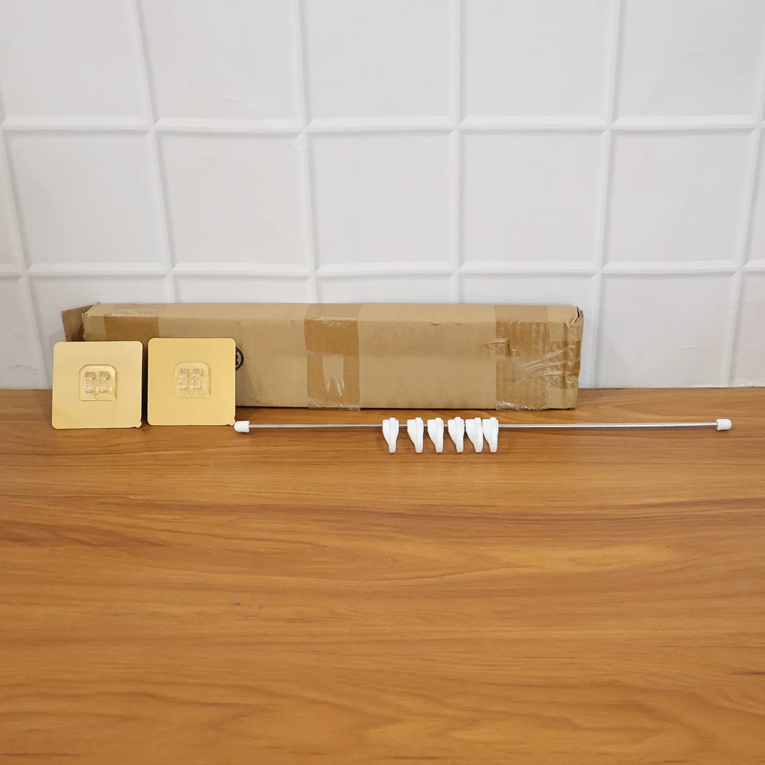 Wall Mounted Adhesive Kitchen Utility Hook Rack (1 Set) - Image 8