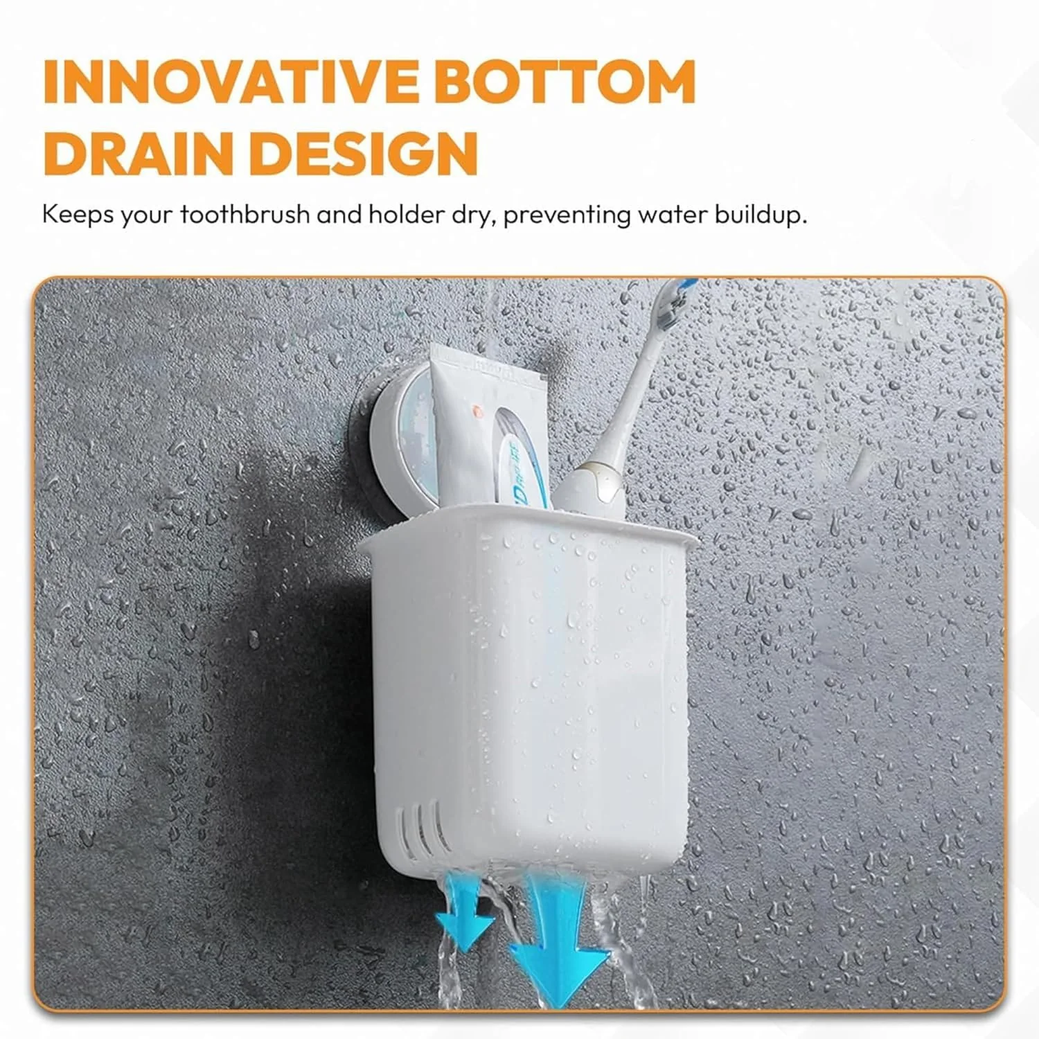Wall Mounted Bathroom Storage Organizer Cup Set (2 Pc Set) - Image 4