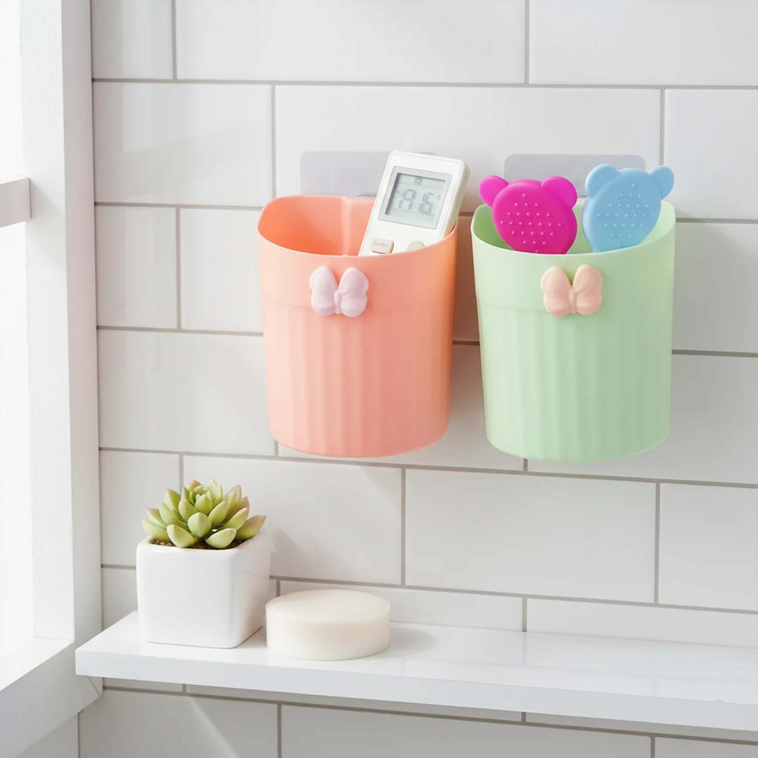 Wall Mounted Bathroom Toothbrush Holder Set (4 Pc Set) - Image 7