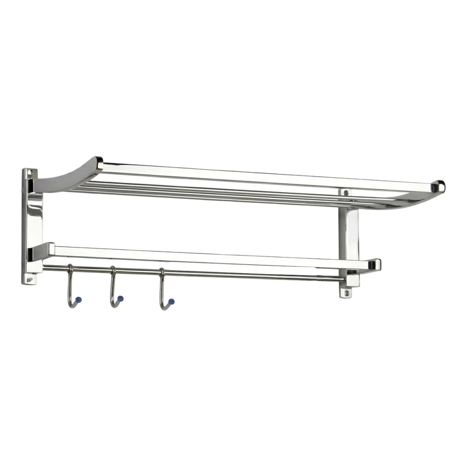 Wall Mounted Bathroom Towel Rack with Shelf and Hooks – Space Saving Organizer - Image 5
