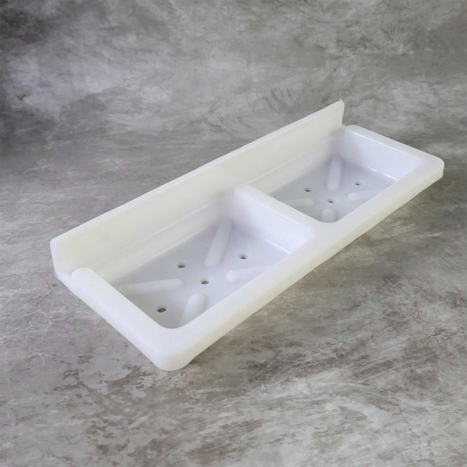Wall Mounted Double Compartment Soap & Sponge Holder (1 Pc) - Image 4