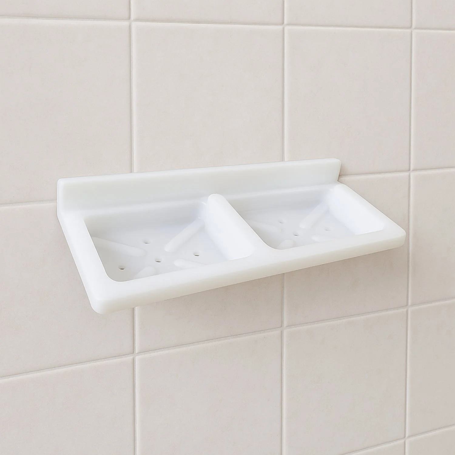Wall Mounted Double Compartment Soap & Sponge Holder (1 Pc) - Image 6