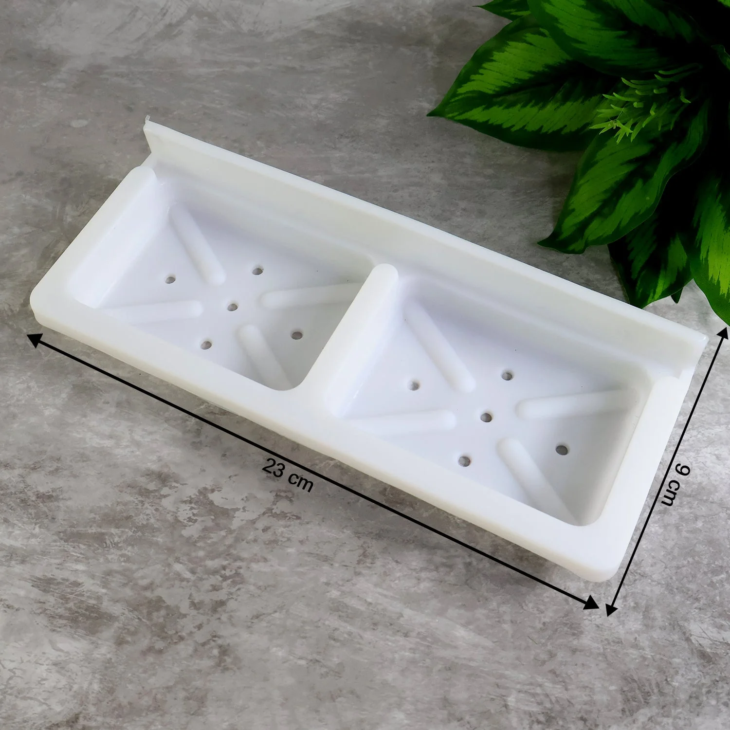 Wall Mounted Double Compartment Soap & Sponge Holder (1 Pc) - Image 7