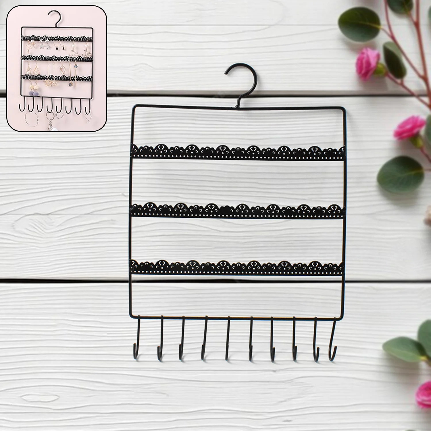Wall Mounted Earring Organizer – Hanging Jewellery Rack (1 Pc / Mix Size) - Image 6