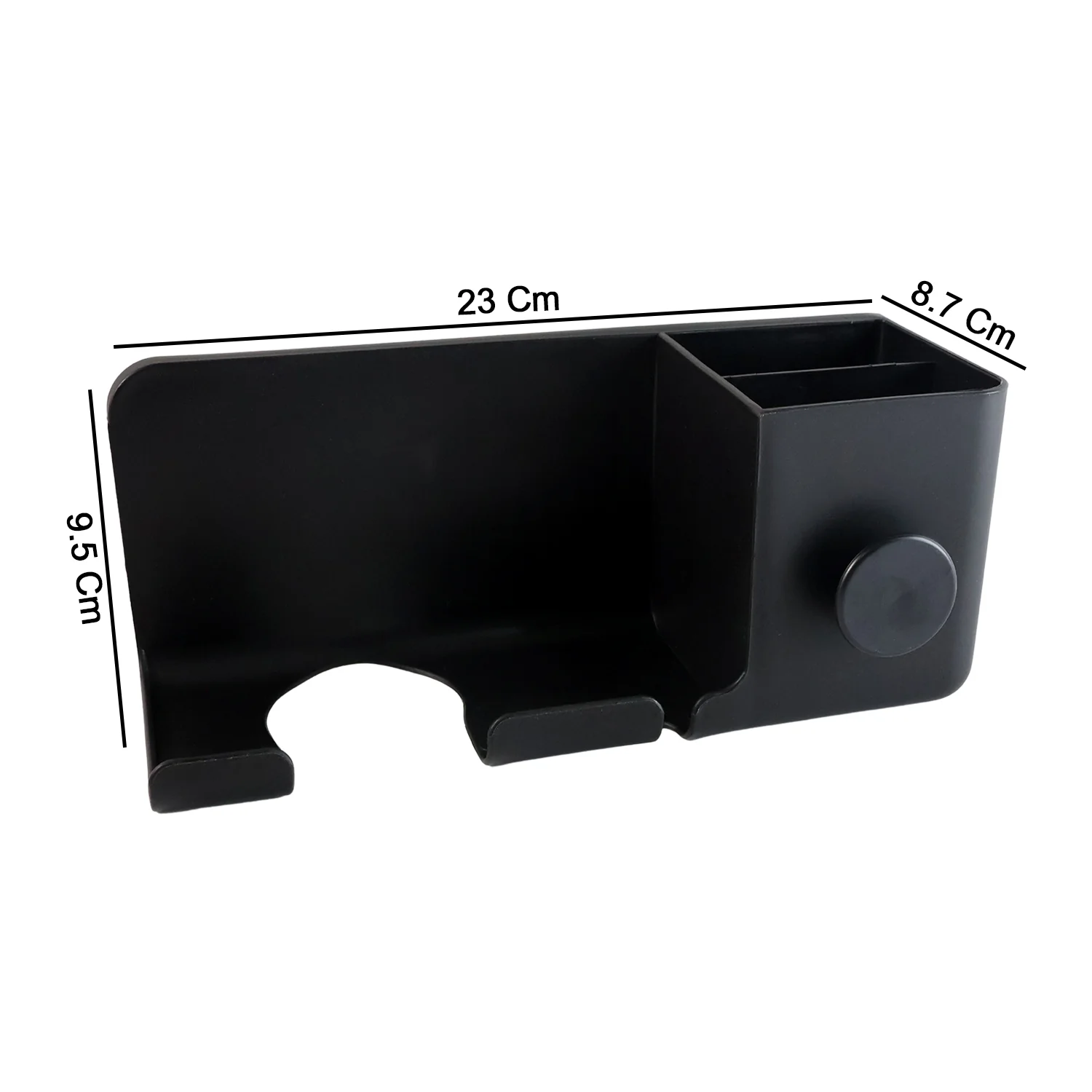 Wall Mounted Hair Dryer Holder with Multipurpose Organizer Shelf and Hook - Image 6