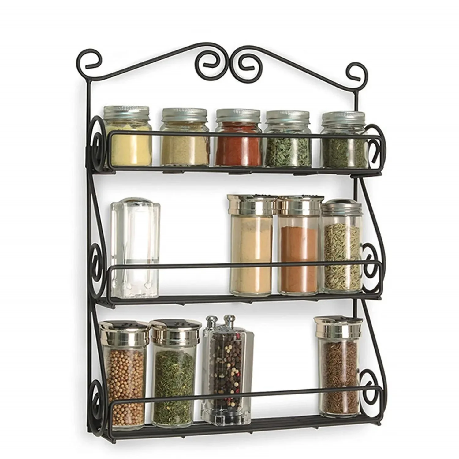 Big Wall Mounted Iron Wall Shelf with 3 Storage Racks for Kitchen - Image 3