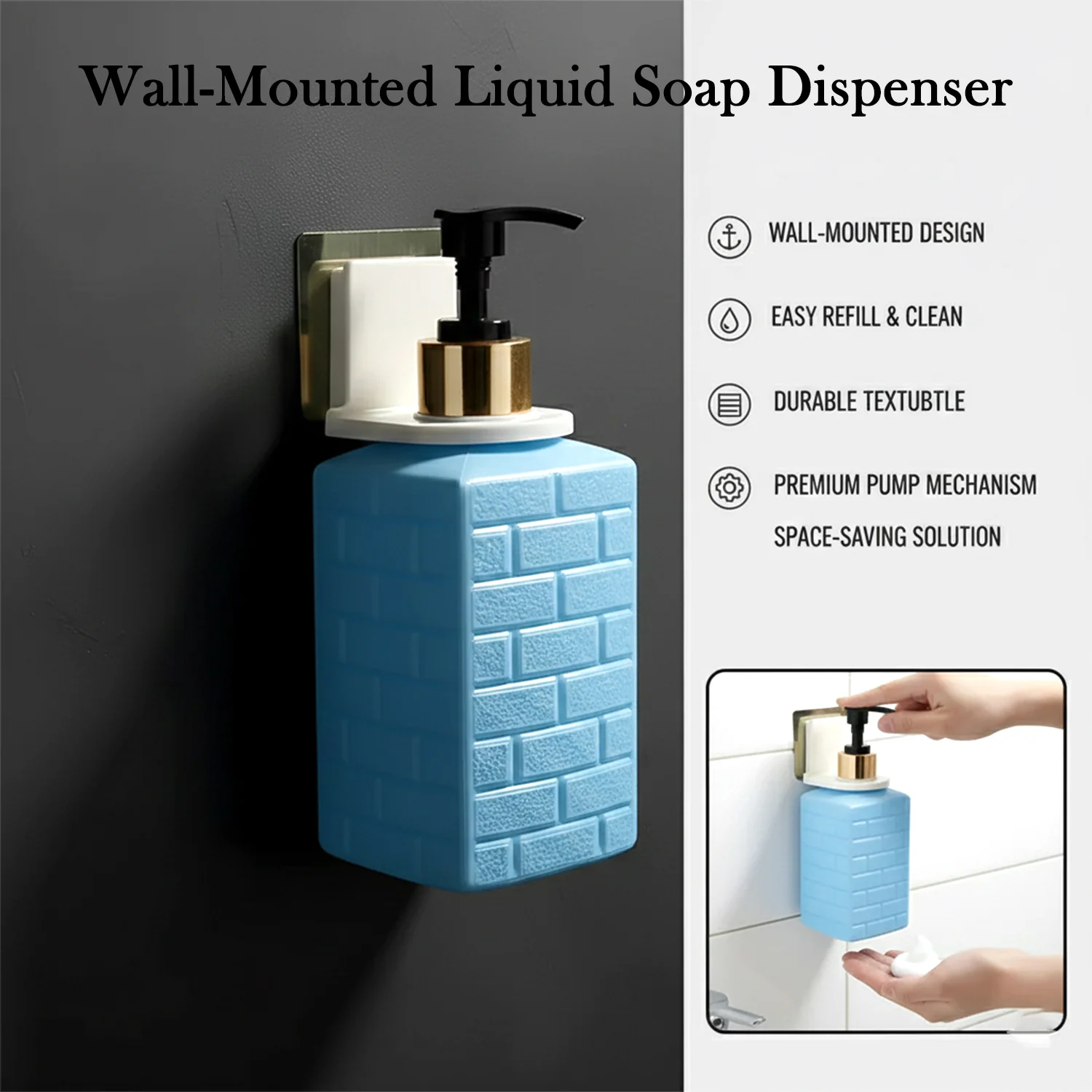 Wall-Mounted Liquid Soap Dispenser (1 Set) - Image 4