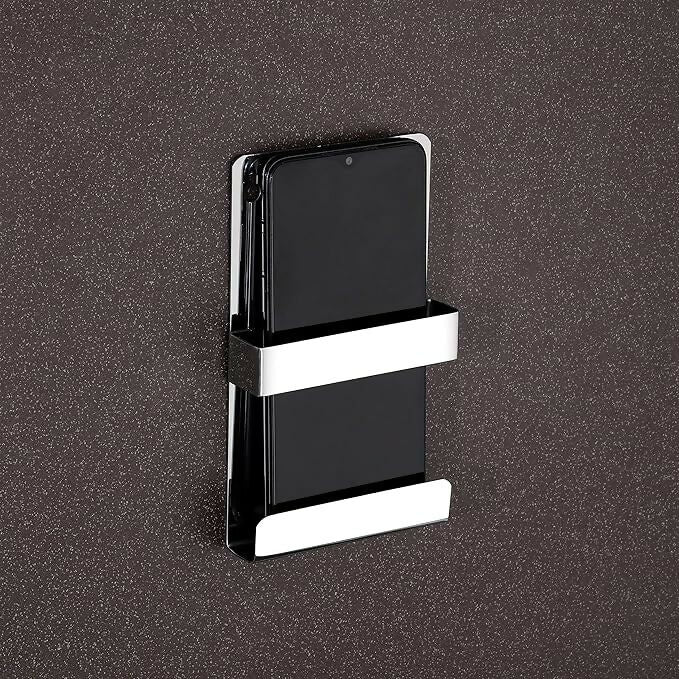 Wall-Mounted Mobile Phone Holder with Stylish Stainless Steel Finish - Image 3