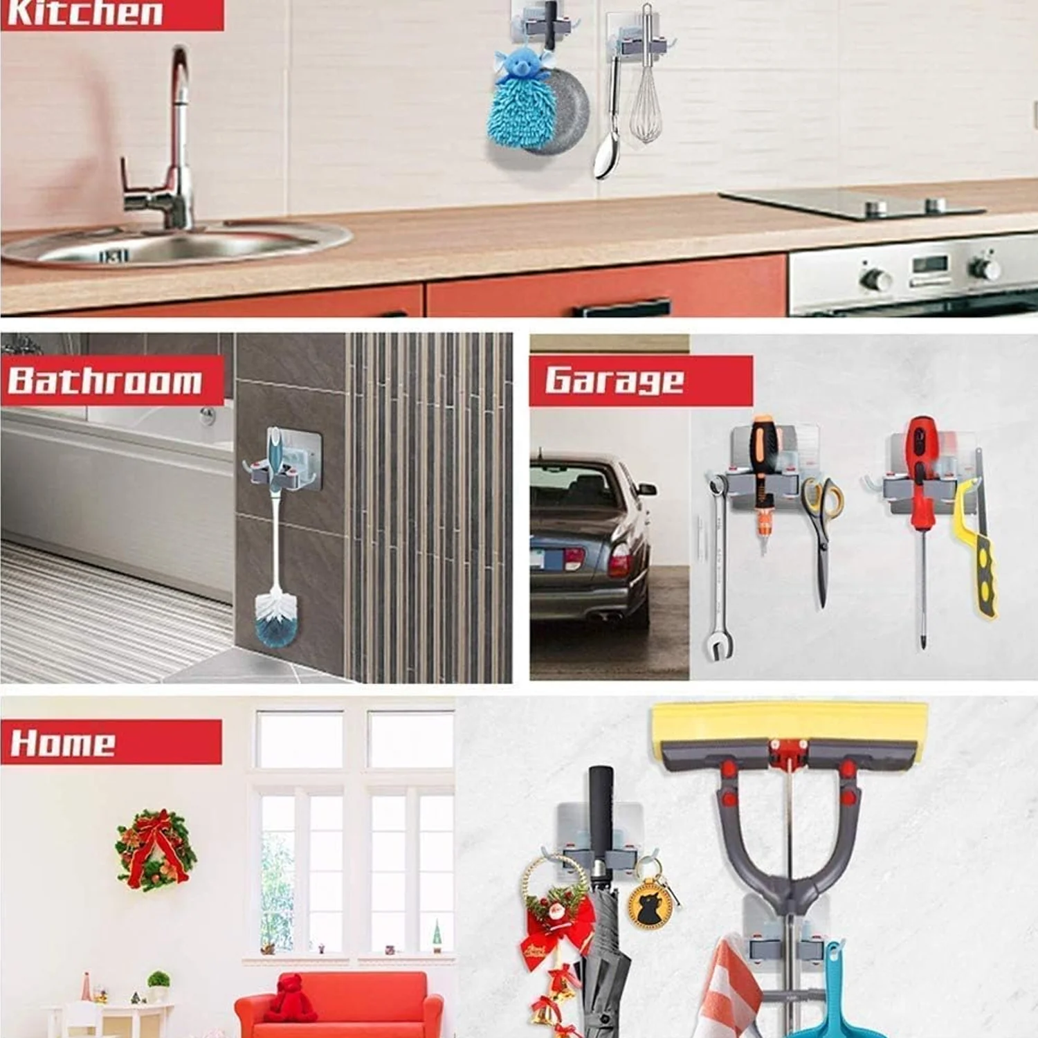 Wall Mounted Mop and Broom Holder Clip (1 Pc) - Image 3
