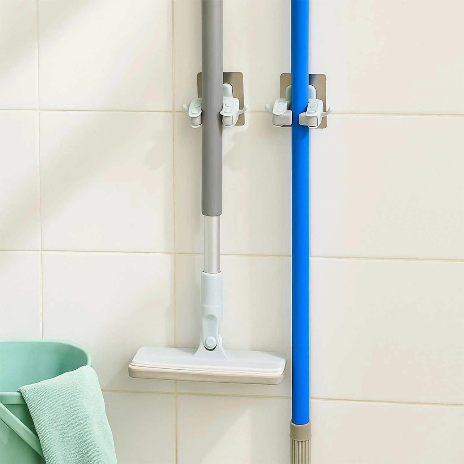 Wall Mounted Mop and Broom Holder Clip (2 Pc) - Image 3