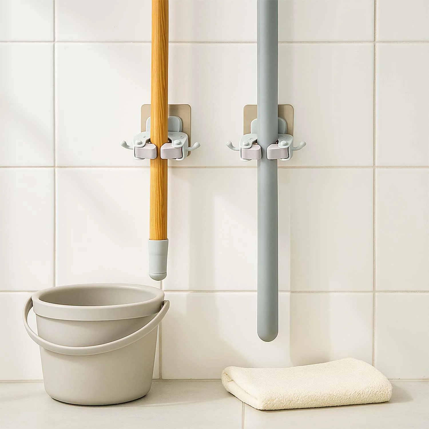 Wall Mounted Mop and Broom Holder Clip (2 Pc) - Image 4