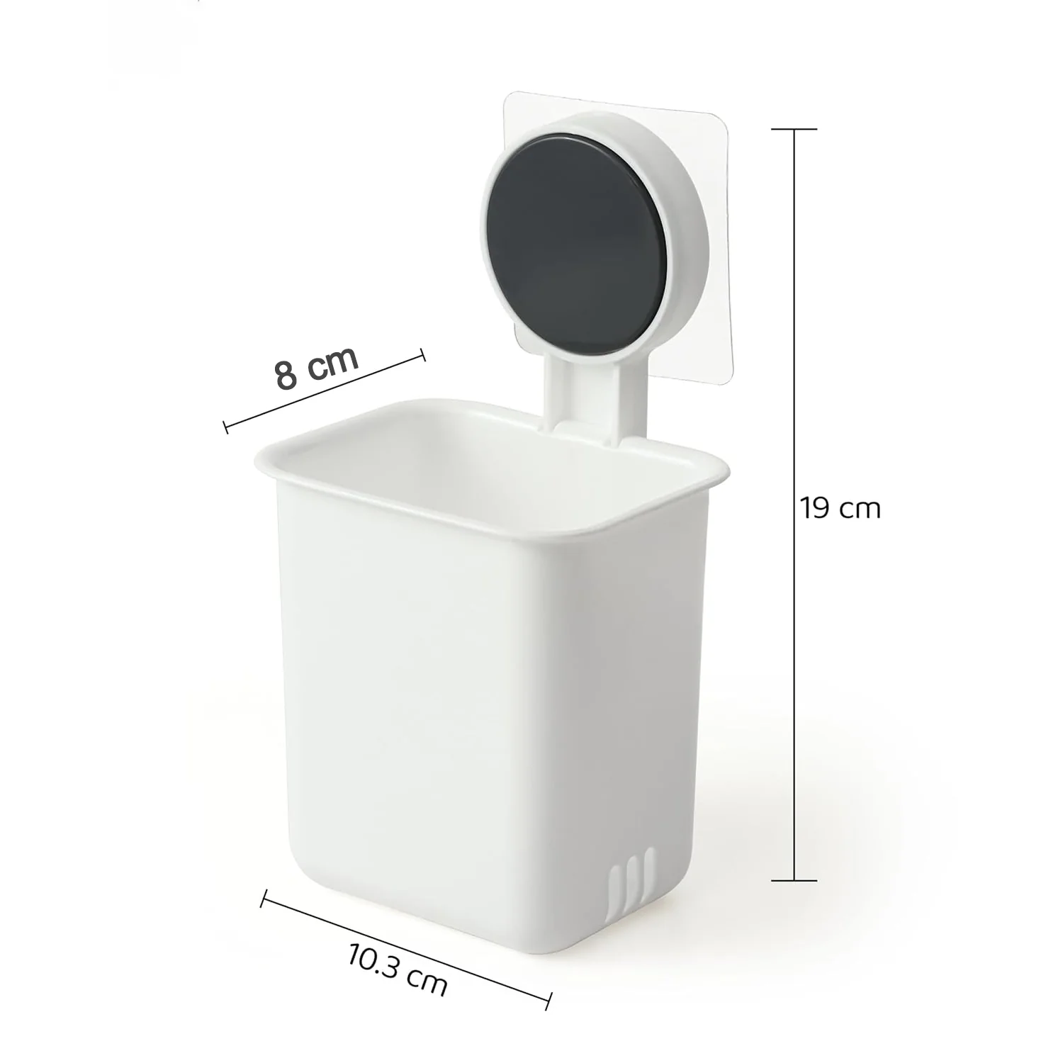Wall Mounted Plastic Toothbrush Holder with Adhesive Installation (2 Pc) - Image 6