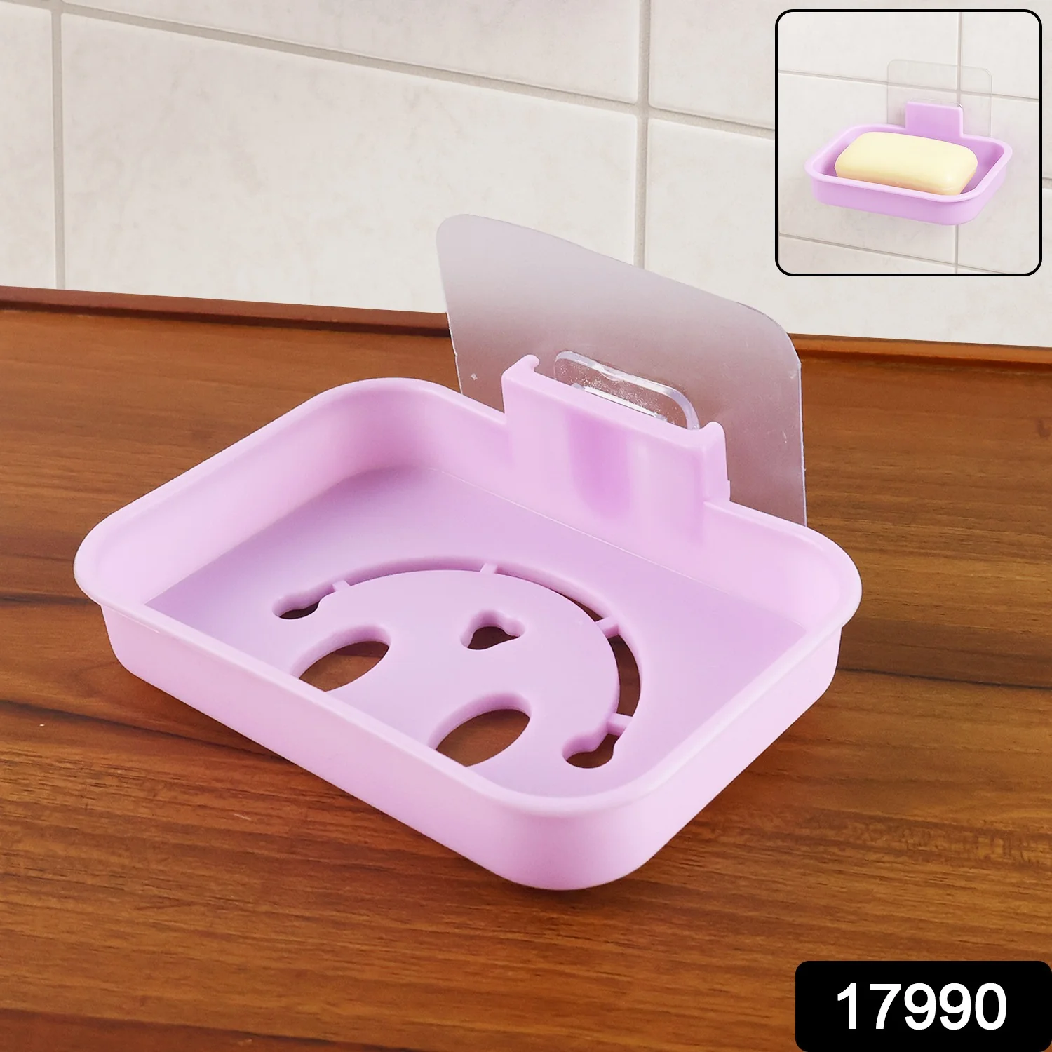 Plastic Wall Mounted Soap Dish (1 Pc) - Image 2