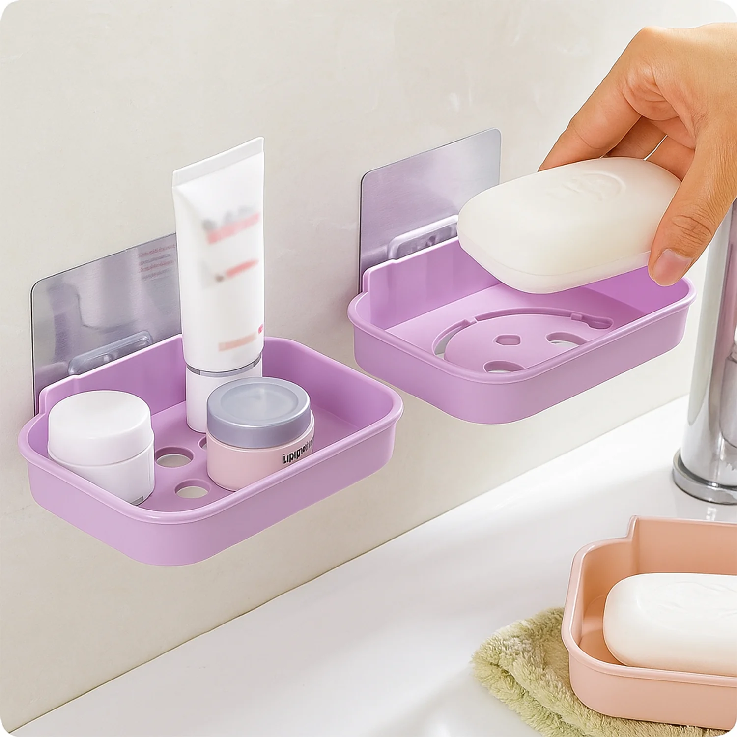 Plastic Wall Mounted Soap Dish (1 Pc) - Image 3