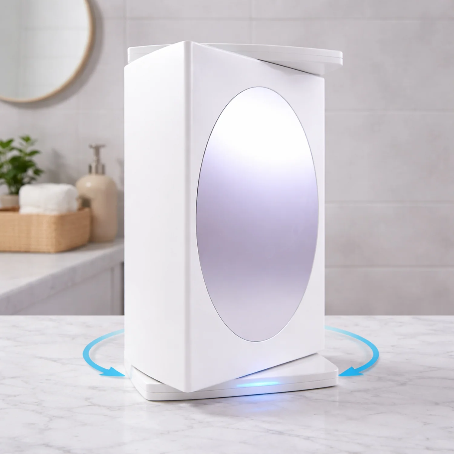 Wall Mounted Rotating Bathroom Mirror Cabinet (1 Pc, 22x42 Cm) - Image 3