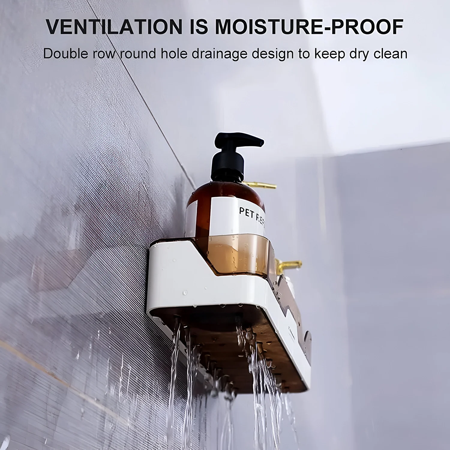 Wall Mounted Self Adhesive Plastic Storage Shelf (1 Pc) - Image 4