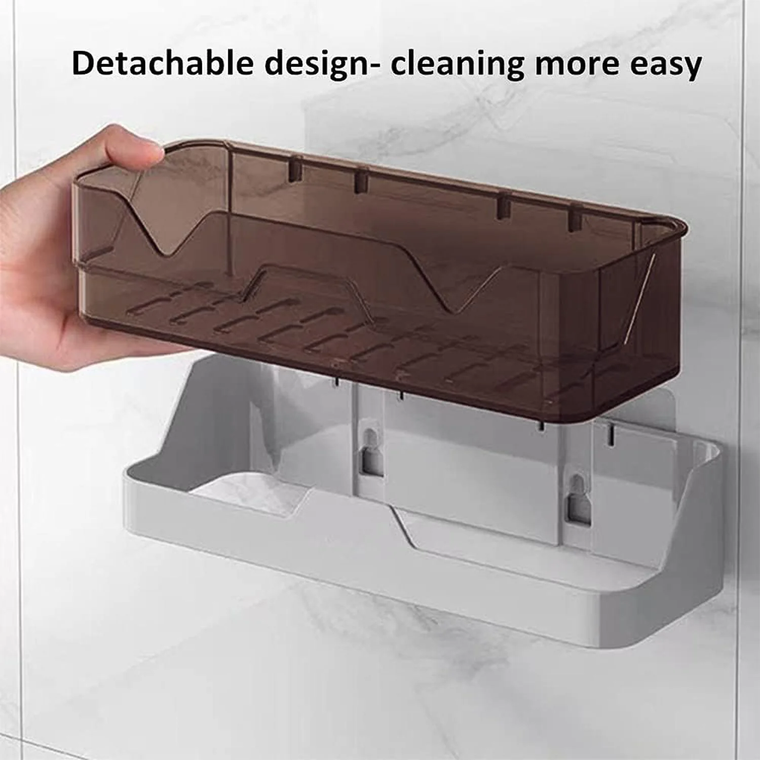 Wall Mounted Self Adhesive Plastic Storage Shelf (1 Pc) - Image 8