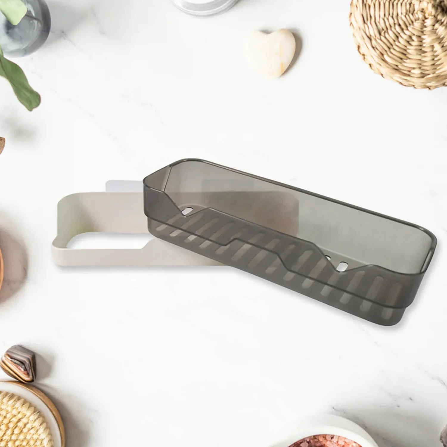 Wall Mounted Self Adhesive Plastic Storage Shelf (1 Pc) - Image 9