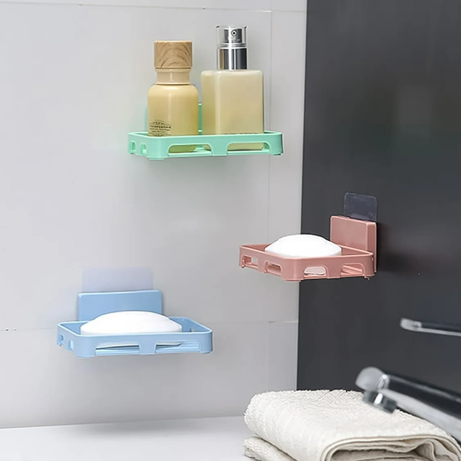 Bathroom & Kitchen Soap Holder: Self-Adhesive ,Sabudani (Plastic Box) - Image 4