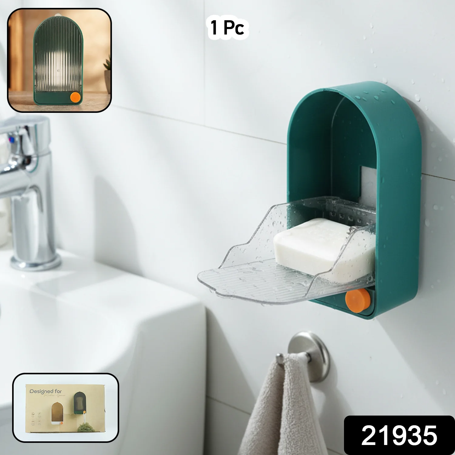 Wall Mounted Soap Holder with Drain Tray (1 Pc) - Image 2