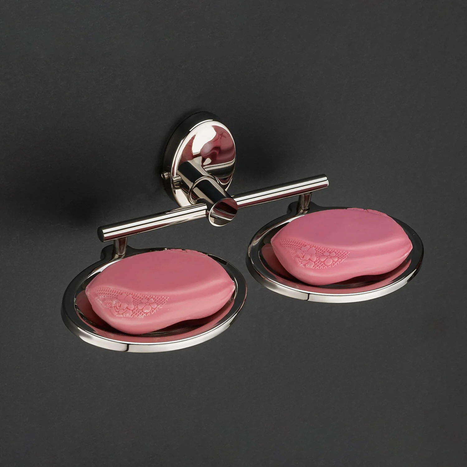 Wall Mounted Stainless Steel Double Soap Dish Holder Bathroom Soap Tray Stand - Image 2