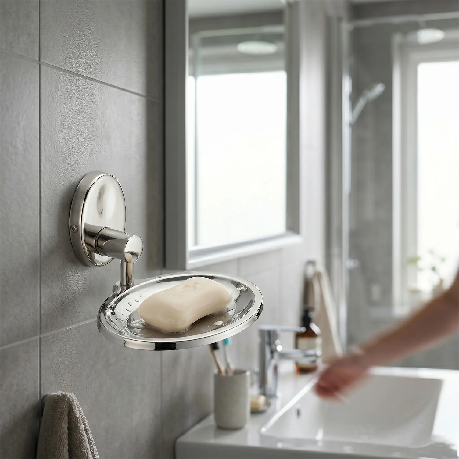 Wall Mounted Stainless Steel Soap Dish Holder Bathroom Soap Tray Stand - Image 4