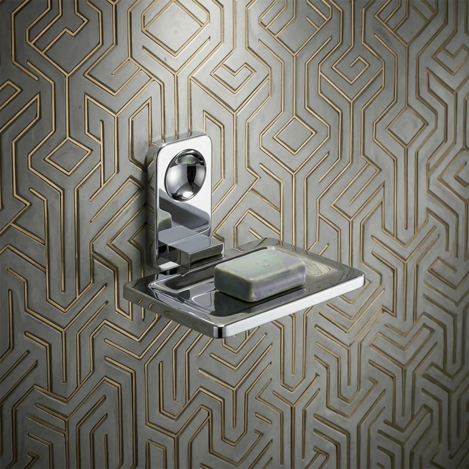 Wall Mounted Stainless Steel Soap Dish Holder for Bathroom with Drain Tray - Image 2