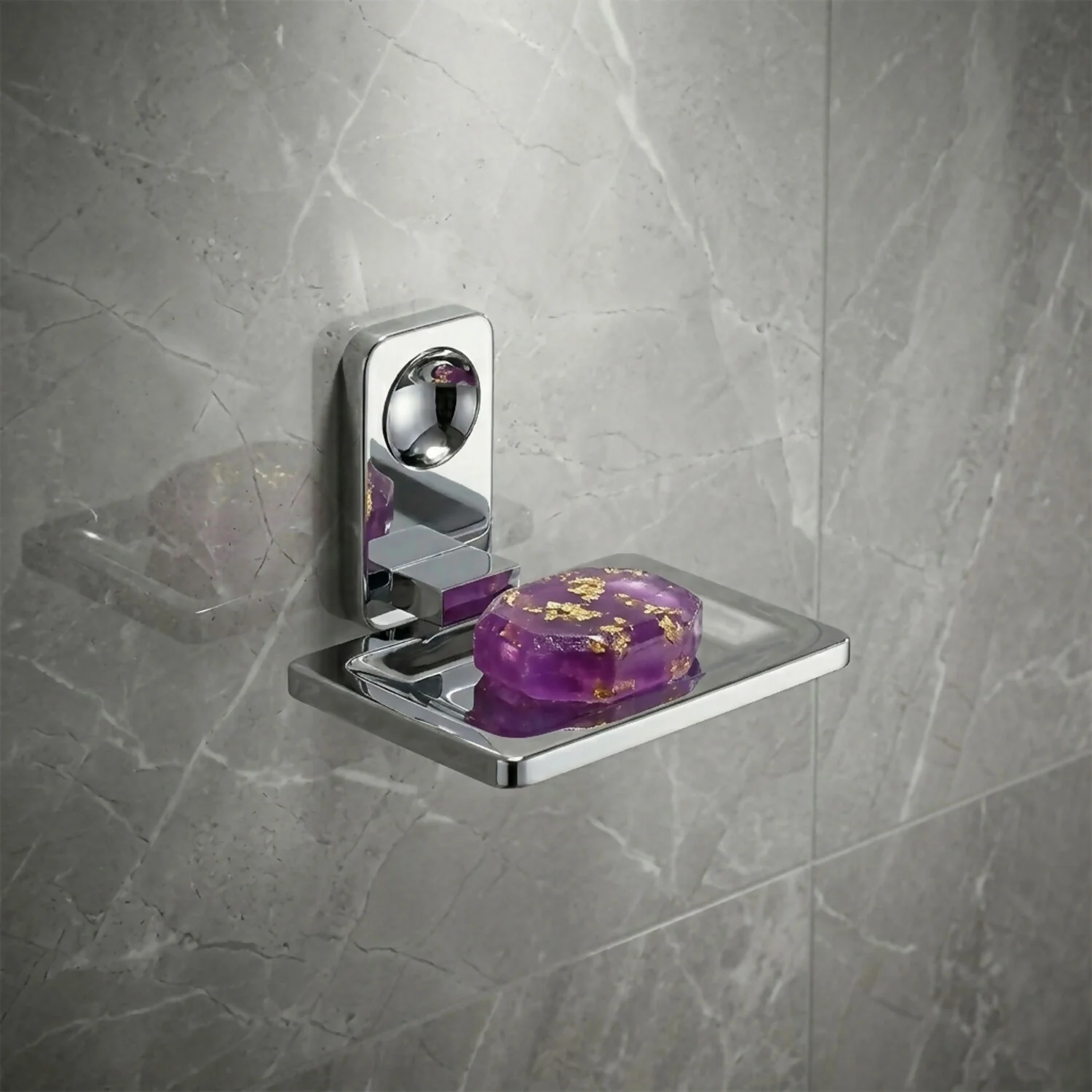Wall Mounted Stainless Steel Soap Dish Holder for Bathroom with Drain Tray - Image 4