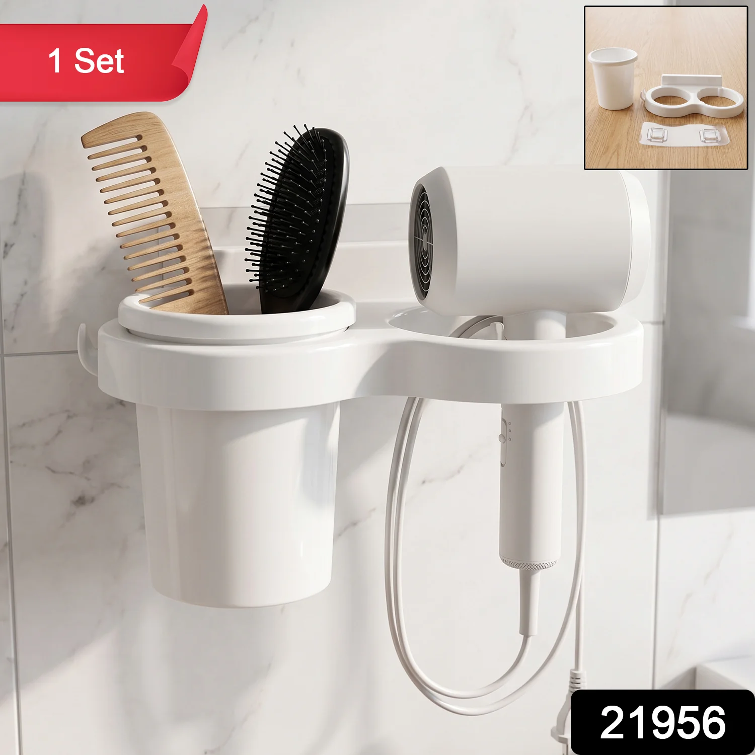 Wall Mounted Toothbrush Holder Set (1 Set) - Image 2