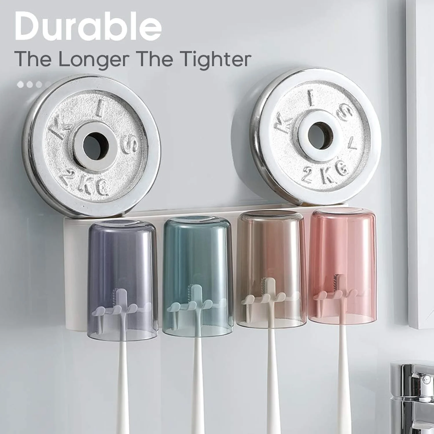 Wall Mounted Toothbrush Holder Set (1 Set) - Image 4