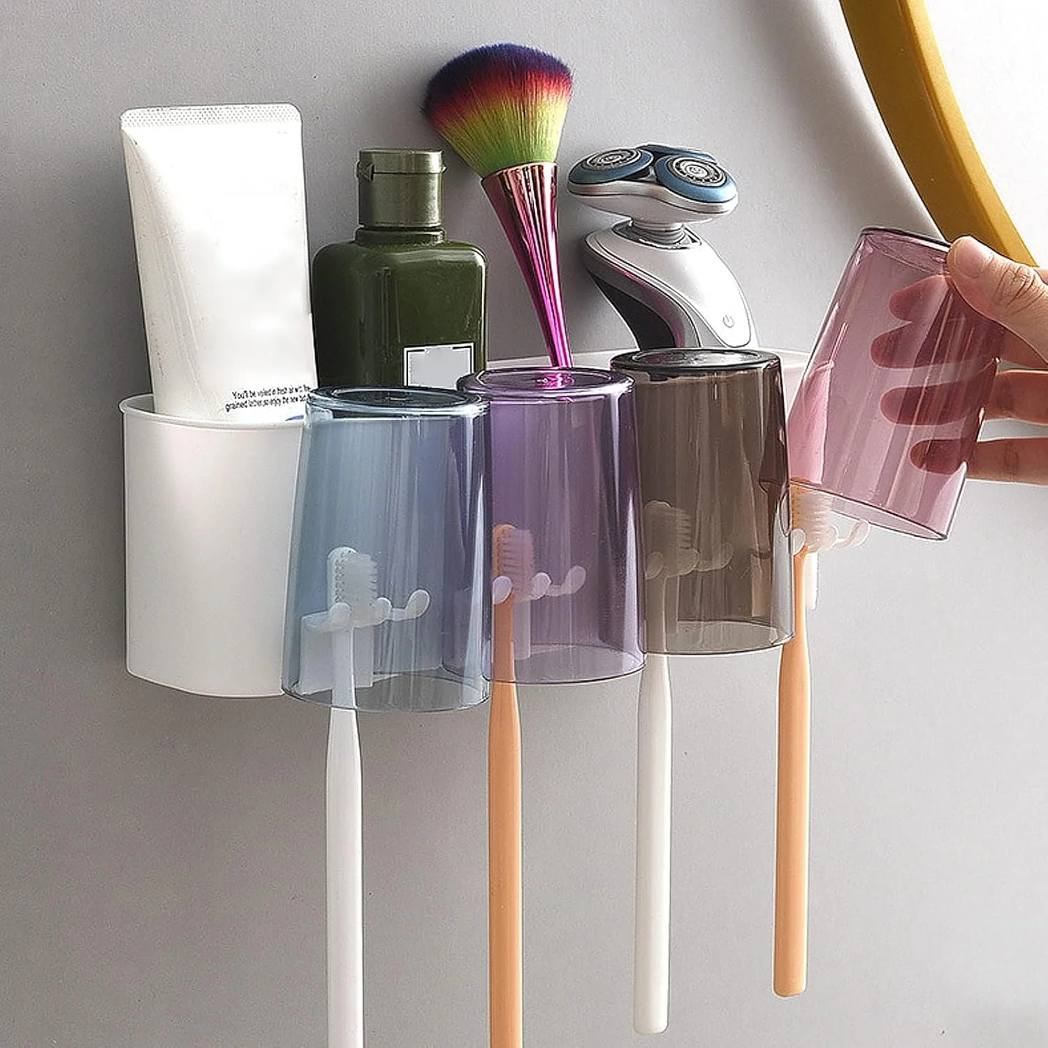 Wall Mounted Toothbrush Holder Set (1 Set) - Image 9