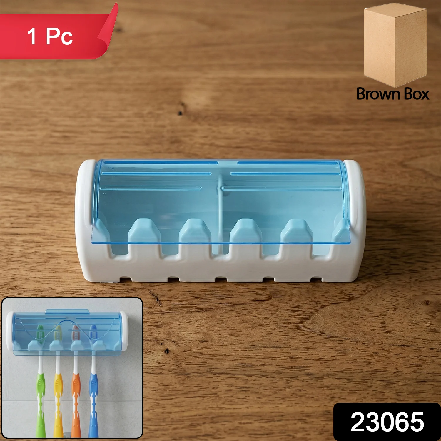 Wall Mounted Toothbrush Holder with Protective Cover (1 Pc) - Image 2