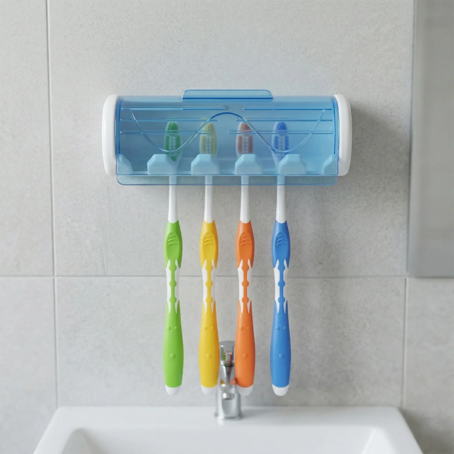 Wall Mounted Toothbrush Holder with Protective Cover (1 Pc) - Image 7